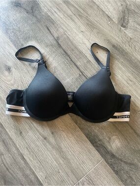 Tommy Hilfiger Black Logo Band Padded Underwire Bra